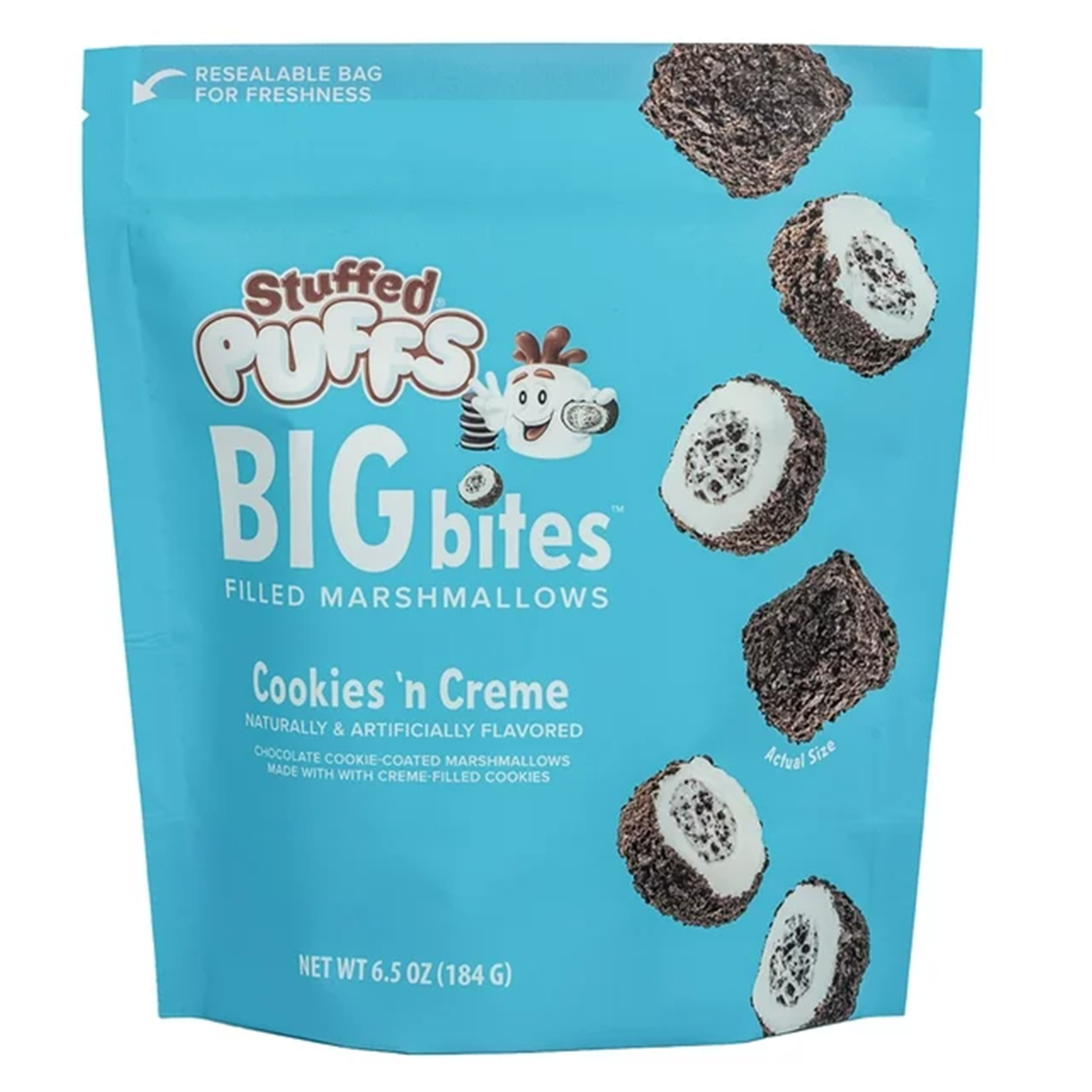 Stuffed Puffs Big Bites - Cookies & Cream Filled Marshmallows