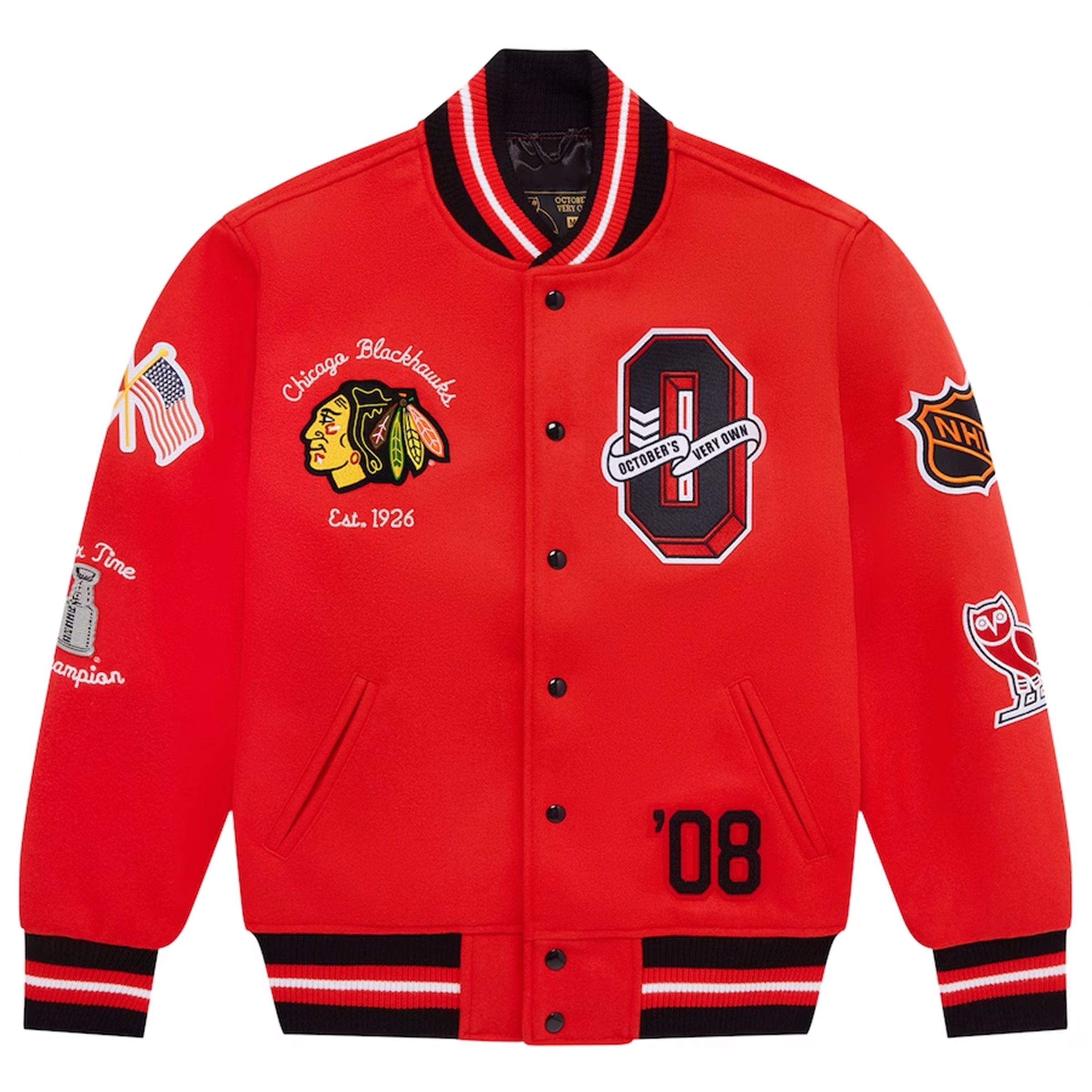 OVO x NHL "Chicago Blackhawks" - Varsity Jacket