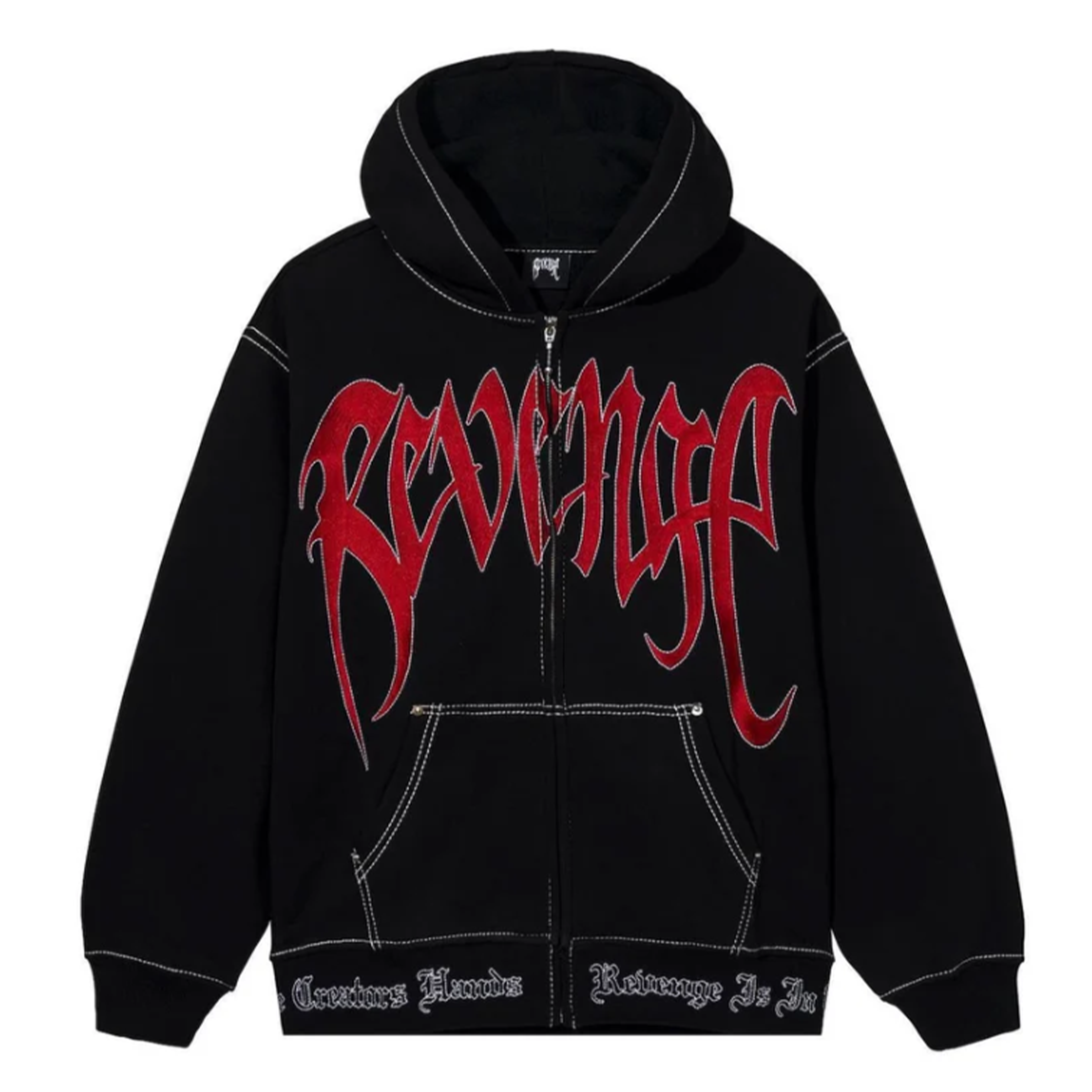 Revenge "Contrast Stitch" Hooded Zip-Up Sweatshirt