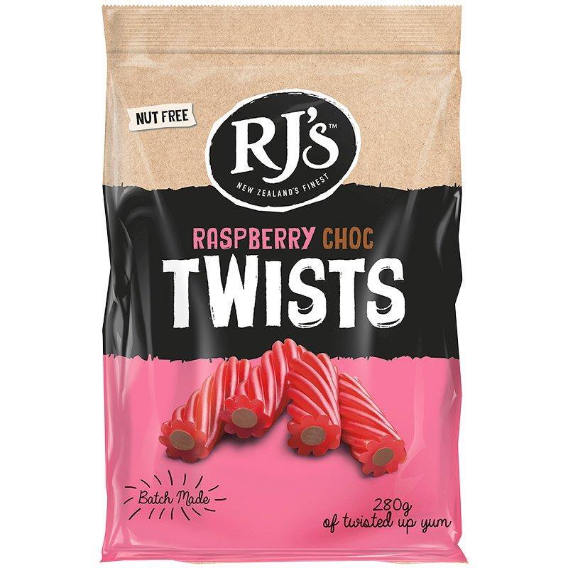 RJ's Raspberry Licorice Chocolate Twists - New Zealand - Sweet Exotics