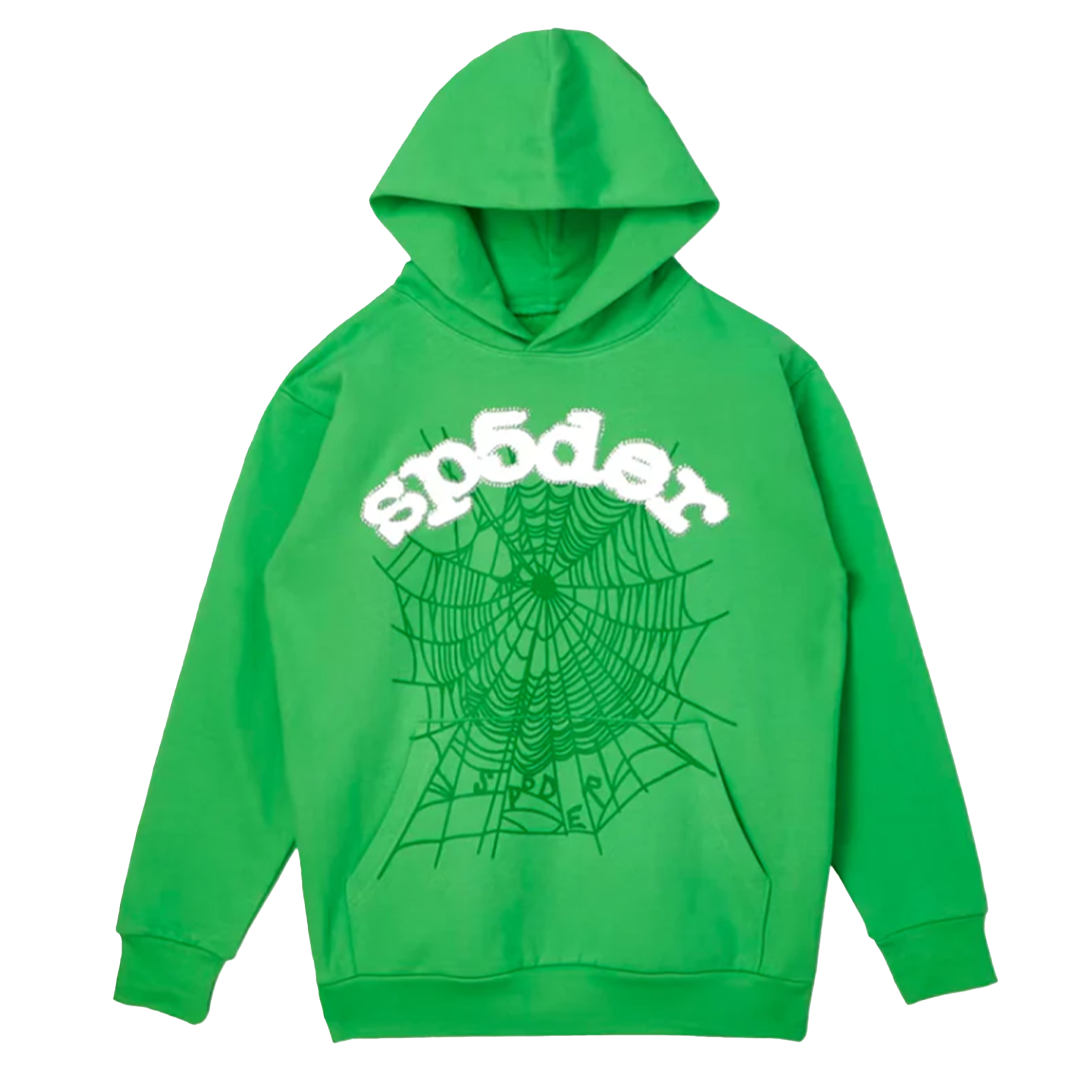 Sp5der "Slime Green Web" Hooded Sweatshirt