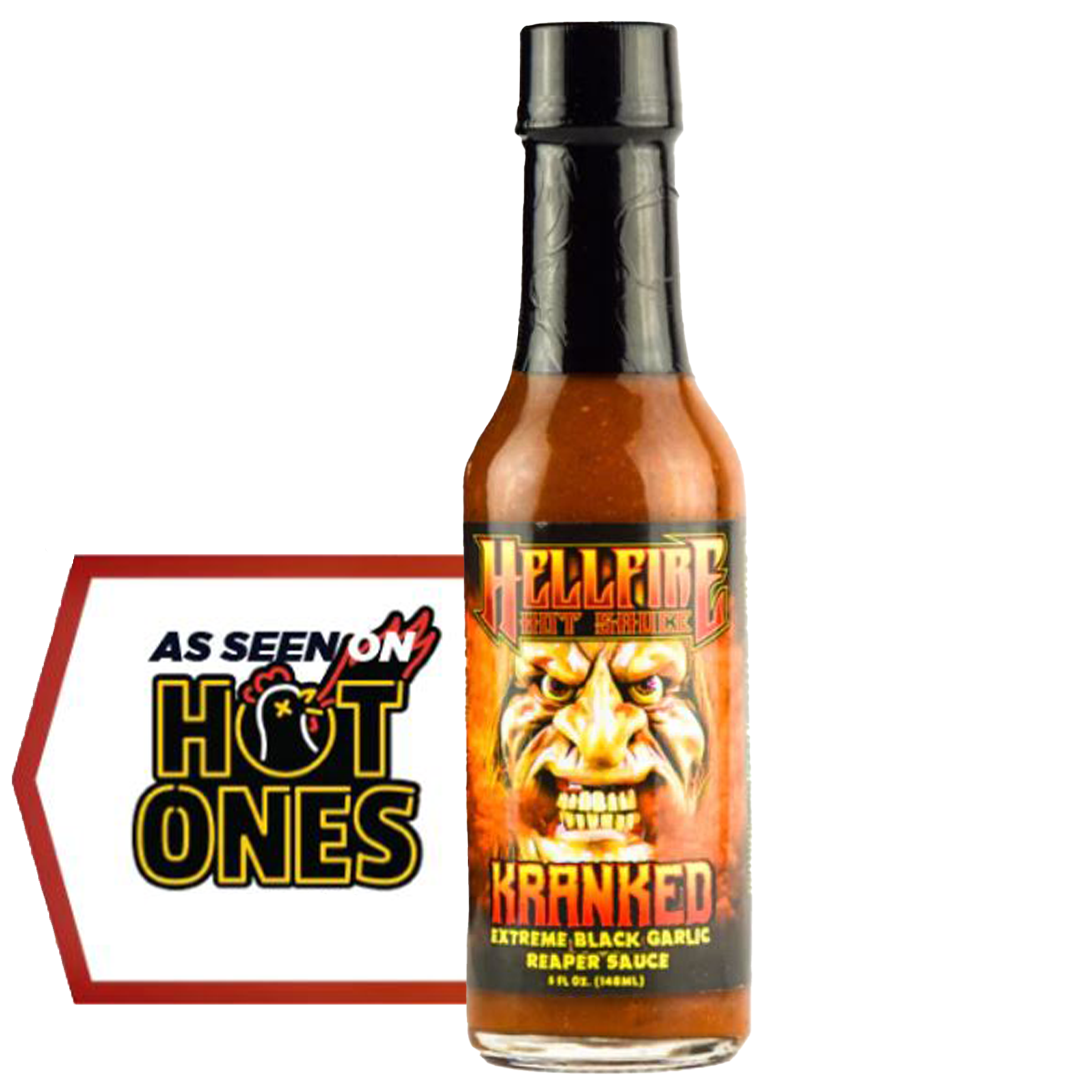 Hellfire Kranked Extreme Black Garlic Reaper Sauce - Hot Sauce